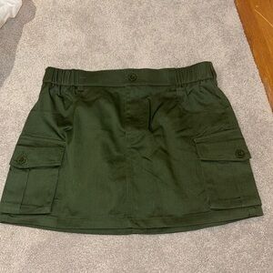 Green Cargo Mini Skirt